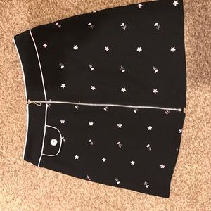 Vintage My Michelle navy blue floral embroidered purple white mini skirt